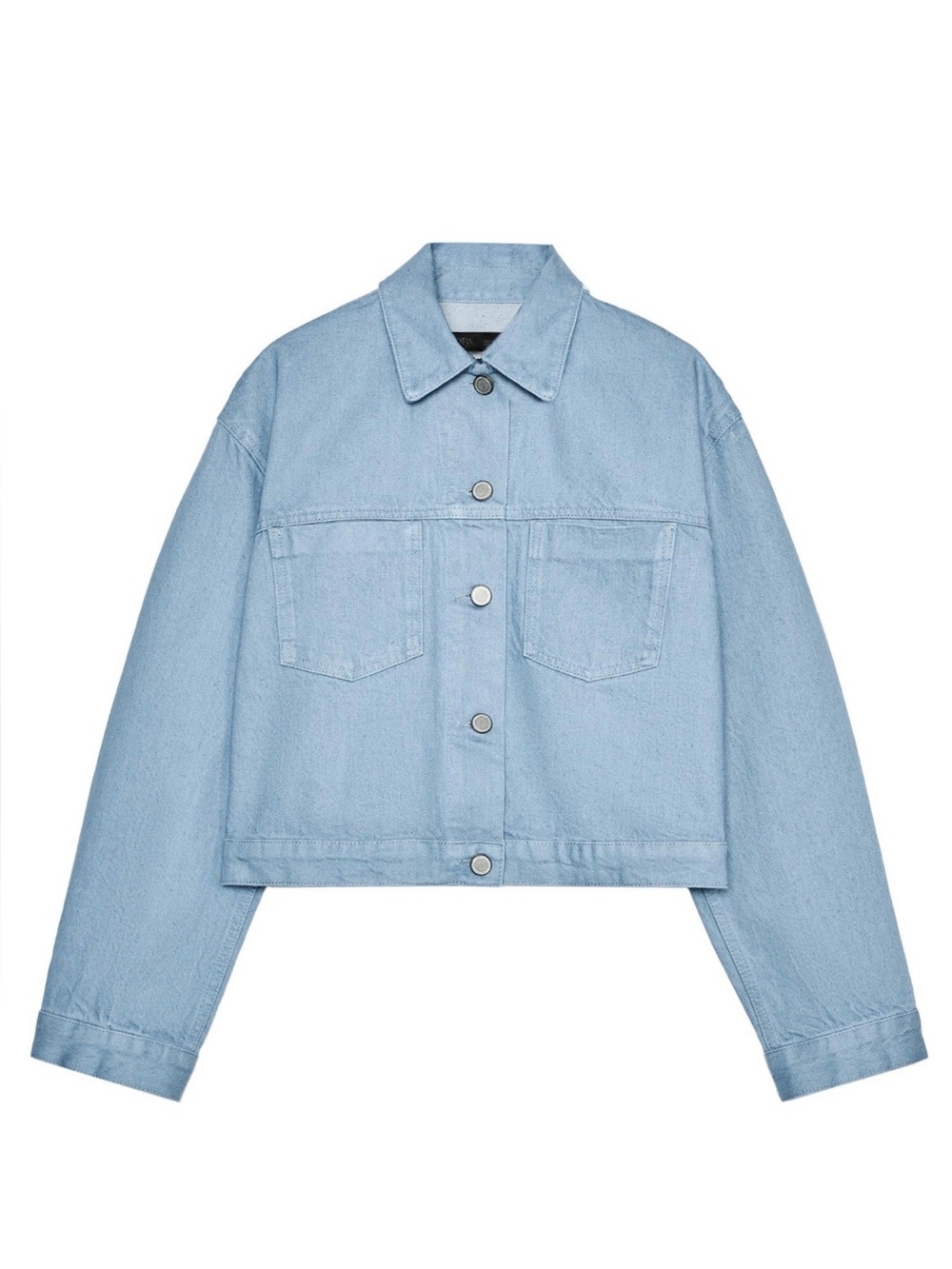 Zara Light Blue Cropped Denim Jacket